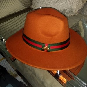 Burnt orange Fedora hat
